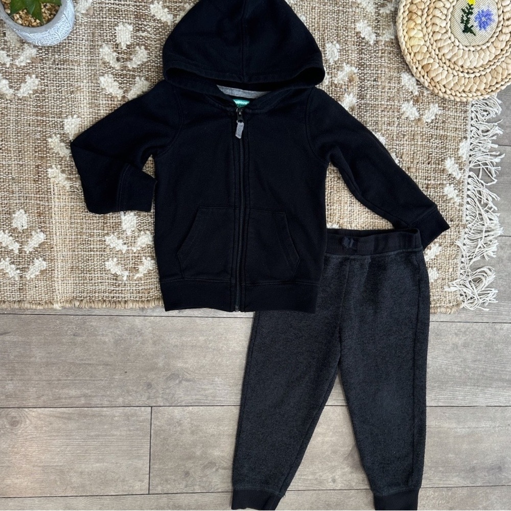 Garanimals Zip Hoodie Jacket & Jumping Beans Jogger Sweatpants 3T Toddler Boy